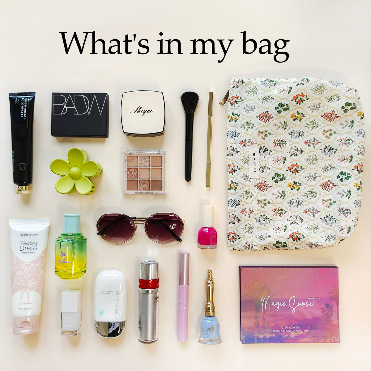 STARDW Aesthetic Floral Makeup Bag Cute Small Cosmetic Bags for Women Girls, Travel Toiletry Bag Large Capacity Zipper Makeup Pouch, Purse Organizer Pouches - thewildfolk STARDW Aesthetic Floral Makeup Bag Cute Small Cosmetic Bags for Women Girls, Travel Toiletry Bag Large Capacity Zipper Makeup Pouch, Purse Organizer Pouches
