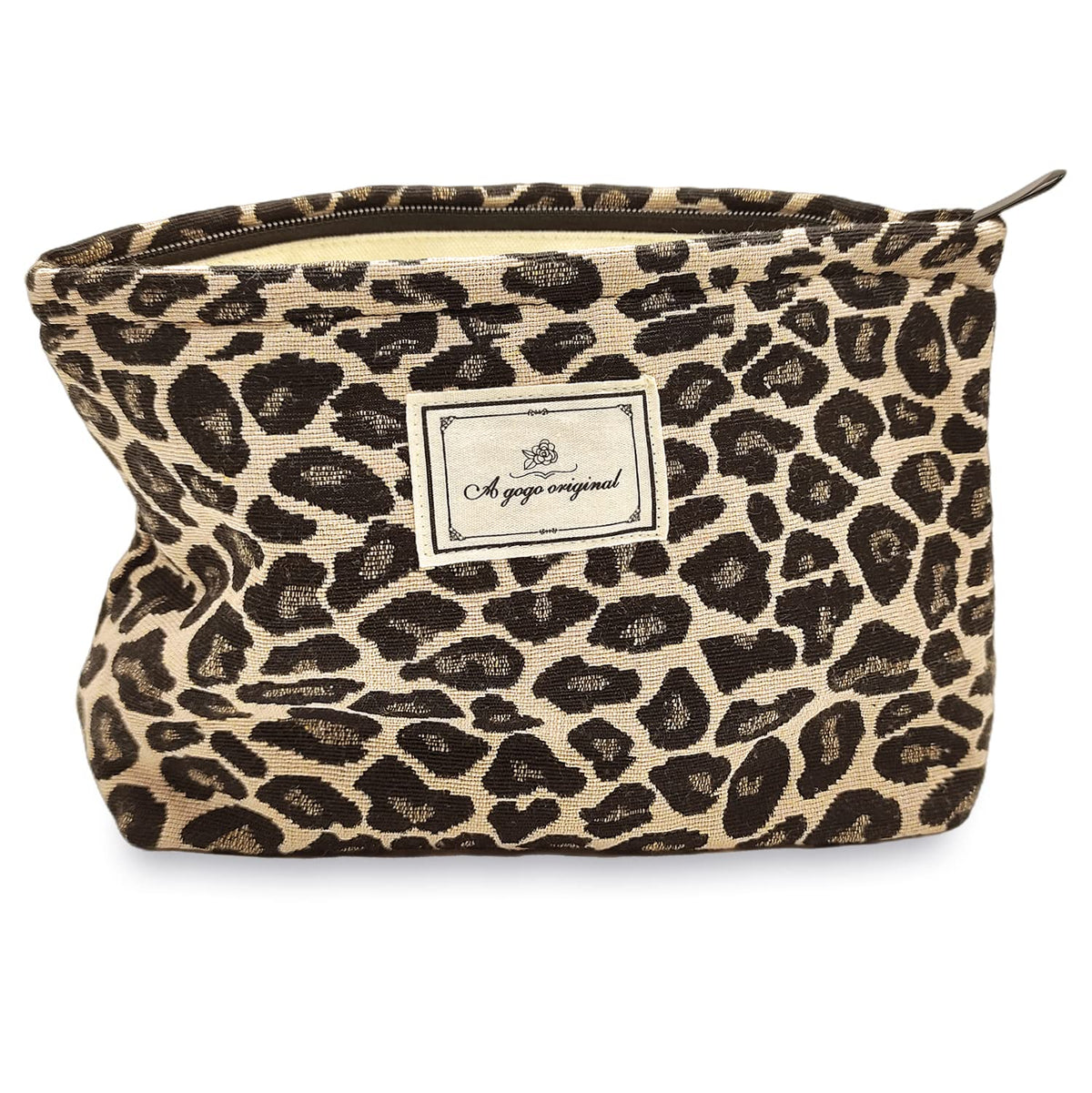 STARDW Leopard Makeup Bag Organizer Cosmetic Bags for Women and Girls,Travel Toiletry Bag Large Capacity Canvas Makeup Zipper Pouch, Purse Organizer Pouches (Brown Leopard) - thewildfolk STARDW Leopard Makeup Bag Organizer Cosmetic Bags for Women and Girls,Travel Toiletry Bag Large Capacity Canvas Makeup Zipper Pouch, Purse Organizer Pouches (Brown Leopard)