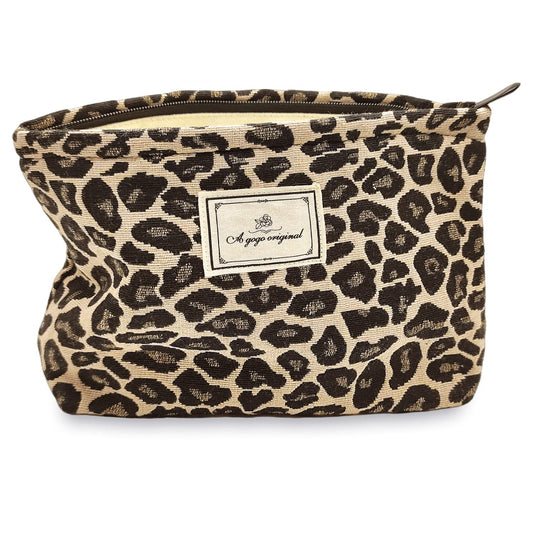 STARDW Leopard Makeup Bag Organizer Cosmetic Bags for Women and Girls,Travel Toiletry Bag Large Capacity Canvas Makeup Zipper Pouch, Purse Organizer Pouches (Brown Leopard) - thewildfolk STARDW Leopard Makeup Bag Organizer Cosmetic Bags for Women and Girls,Travel Toiletry Bag Large Capacity Canvas Makeup Zipper Pouch, Purse Organizer Pouches (Brown Leopard)
