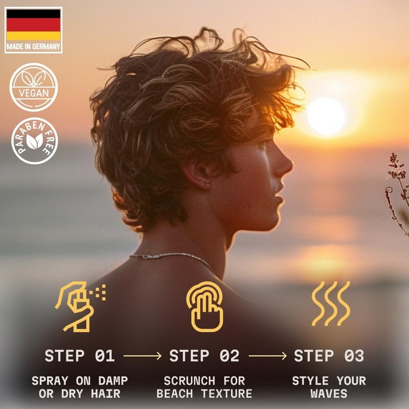 Striking Viking Sea Salt Spray for Men, Citrus Scent, Hair Texturizing Spray - Volumizing, Curl Enhancing, Shape & Hold, 6.76 fl Oz, Paraben Free, Made in Germany - thewildfolk Striking Viking Sea Salt Spray for Men, Citrus Scent, Hair Texturizing Spray - Volumizing, Curl Enhancing, Shape & Hold, 6.76 fl Oz, Paraben Free, Made in Germany