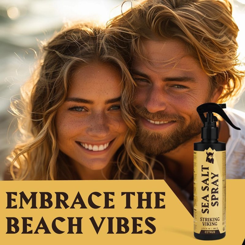 Striking Viking Sea Salt Spray for Men, Citrus Scent, Hair Texturizing Spray - Volumizing, Curl Enhancing, Shape & Hold, 6.76 fl Oz, Paraben Free, Made in Germany - thewildfolk Striking Viking Sea Salt Spray for Men, Citrus Scent, Hair Texturizing Spray - Volumizing, Curl Enhancing, Shape & Hold, 6.76 fl Oz, Paraben Free, Made in Germany