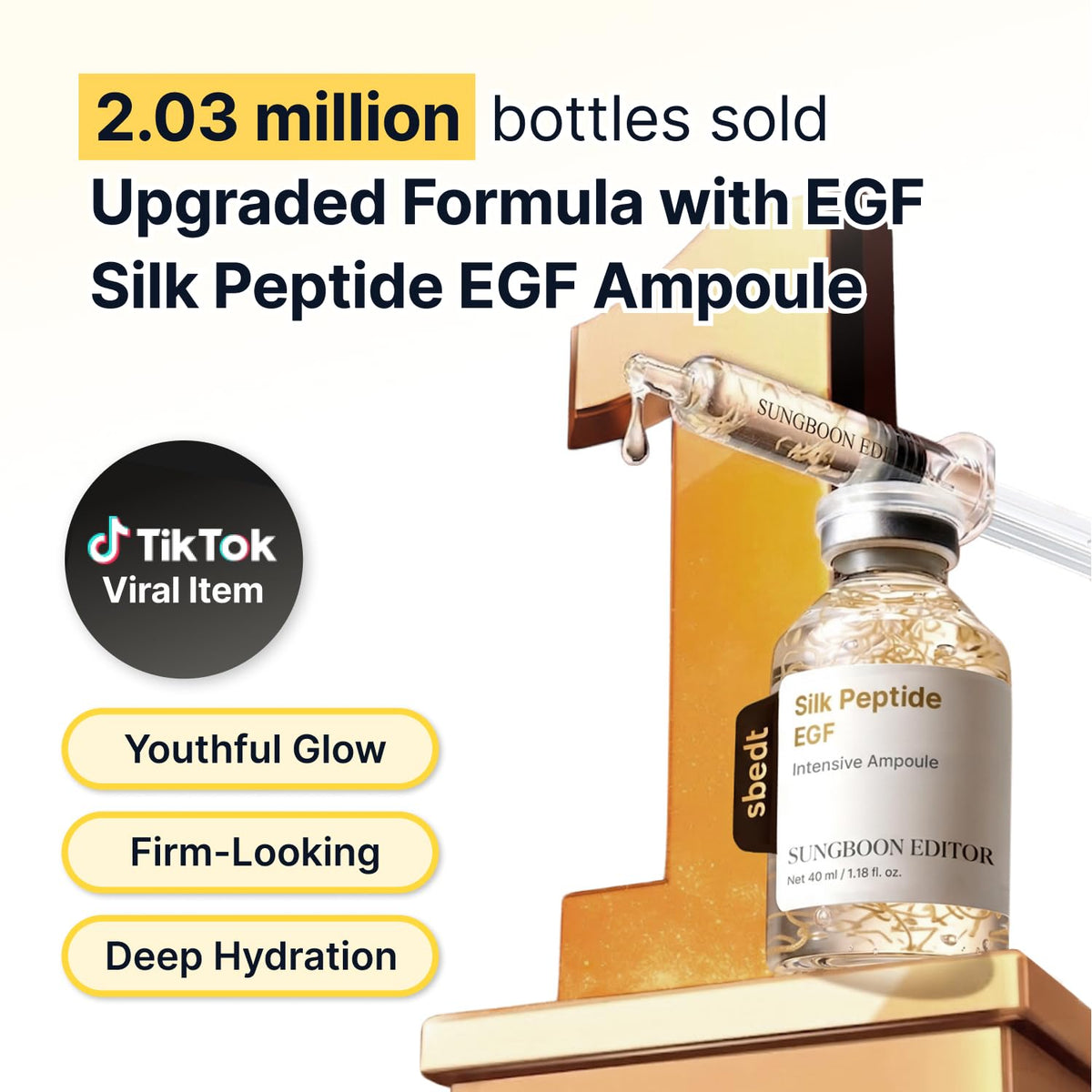 SUNGBOON EDITOR Glow Intensive Deep Collagen Silk Peptide EGF Ampoule, Copper Peptides Serum for Face with Multi Peptides, Hydrating Korean Skincare Facial Serum for Smooth-Looking Skin, 1.35 fl oz - thewildfolk SUNGBOON EDITOR Glow Intensive Deep Collagen Silk Peptide EGF Ampoule, Copper Peptides Serum for Face with Multi Peptides, Hydrating Korean Skincare Facial Serum for Smooth-Looking Skin, 1.35 fl oz