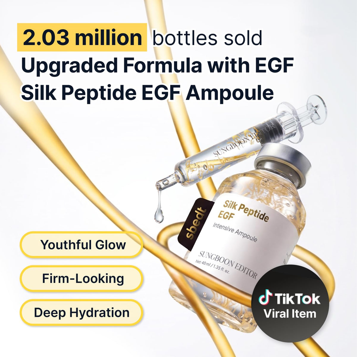 SUNGBOON EDITOR Glow Intensive Deep Collagen Silk Peptide EGF Ampoule, Copper Peptides Serum for Face with Multi Peptides, Hydrating Korean Skincare Facial Serum for Smooth-Looking Skin, 1.35 fl oz - thewildfolk SUNGBOON EDITOR Glow Intensive Deep Collagen Silk Peptide EGF Ampoule, Copper Peptides Serum for Face with Multi Peptides, Hydrating Korean Skincare Facial Serum for Smooth-Looking Skin, 1.35 fl oz