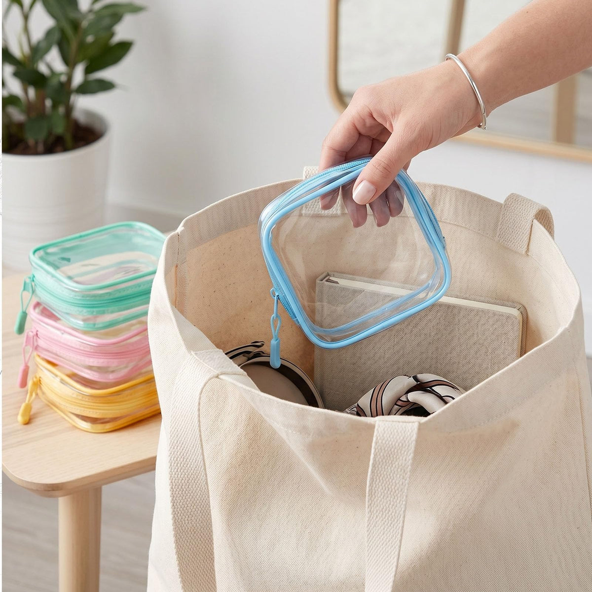 Sunnymove 12 Pcs Pastel Clear Cosmetic Makeup Bags with Zipper Tsa Approved Pouches Bulk for Travel Transparent PVC Waterproof Carry Pouches Organizer Case for Men Women - thewildfolk Sunnymove 12 Pcs Pastel Clear Cosmetic Makeup Bags with Zipper Tsa Approved Pouches Bulk for Travel Transparent PVC Waterproof Carry Pouches Organizer Case for Men Women