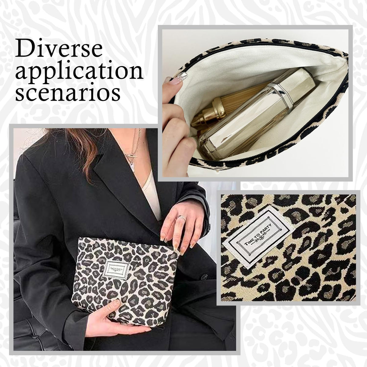 Sunolkie 2 Pack Makeup Bag for Women, Travel Cosmetic Pouch with Zebra print & Leopard print Design, Zipper Beauty Case, Toiletry Makeup Organizer for Women & Girls - thewildfolk Sunolkie 2 Pack Makeup Bag for Women, Travel Cosmetic Pouch with Zebra print & Leopard print Design, Zipper Beauty Case, Toiletry Makeup Organizer for Women & Girls