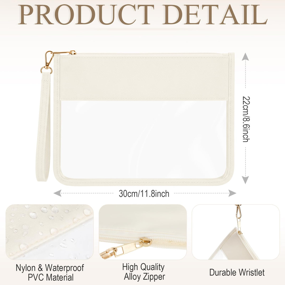 Sweetude 24 Pcs Clear Makeup Bags with Wristlet Pouch DIY Chenille Letter Bag Bulk Waterproof Toiletry Flat Preppy Nylon Clear Zipper Pouches Snack Organizer for Women (Cream White) - thewildfolk Sweetude 24 Pcs Clear Makeup Bags with Wristlet Pouch DIY Chenille Letter Bag Bulk Waterproof Toiletry Flat Preppy Nylon Clear Zipper Pouches Snack Organizer for Women (Cream White)