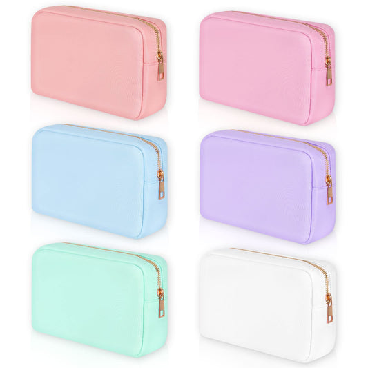 Sweetude 6 Pcs Nylon Makeup Bag Travel Nylon Pouch Zipper Cosmetic Bag for Purse Women Girls Organizer Makeup Pouch for Term Begins Wedding Birthday Gifts(M,Assorted Color) - thewildfolk Sweetude 6 Pcs Nylon Makeup Bag Travel Nylon Pouch Zipper Cosmetic Bag for Purse Women Girls Organizer Makeup Pouch for Term Begins Wedding Birthday Gifts(M,Assorted Color)