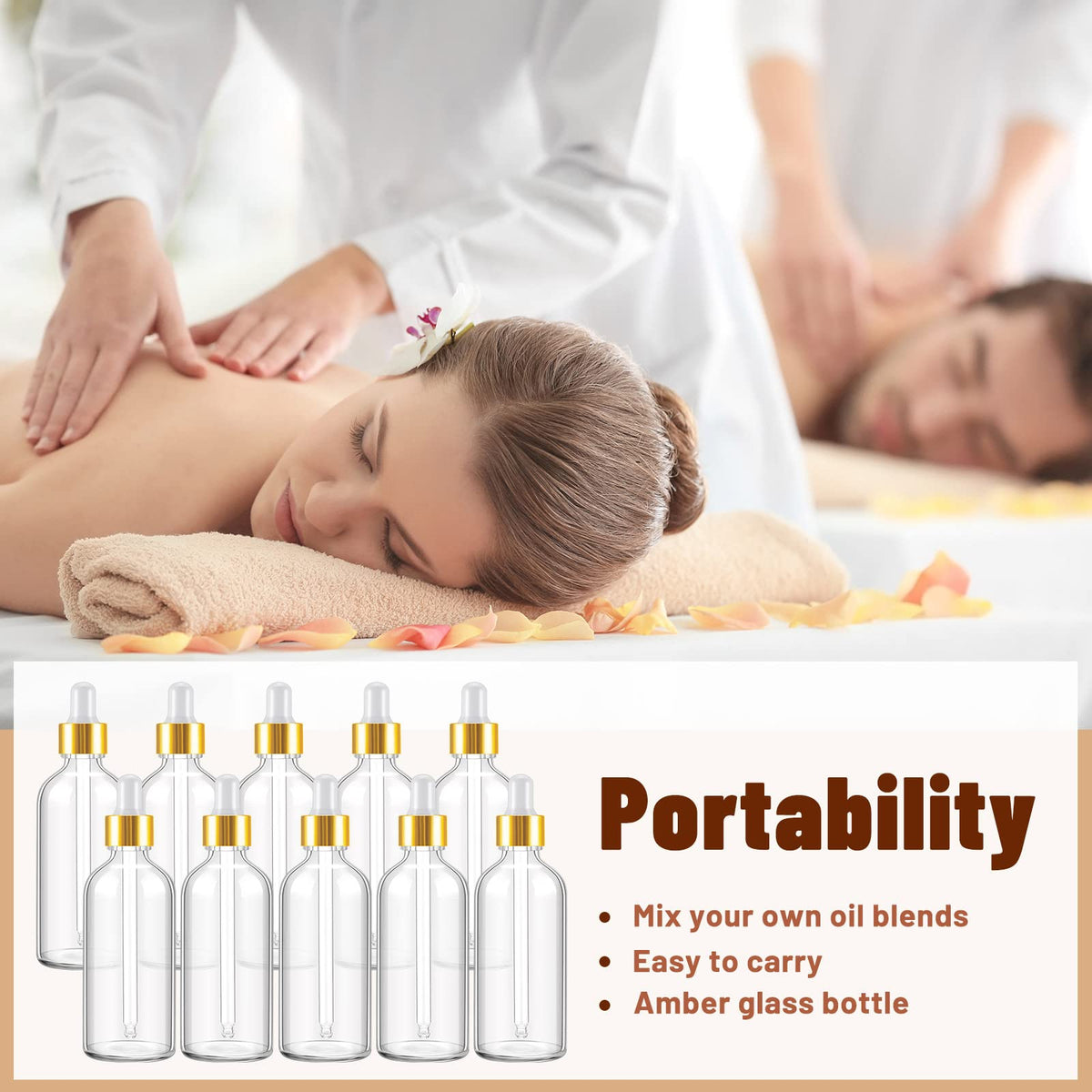 Tessco for you 20 Pack 3.4 oz Glass Dropper Bottles, 100 ml Glass Tincture Bottles with Eye Droppers with Funnel, Labels & Pipette for Essential Oil, Health, Personal Care & Beauty (Clear Gold) - thewildfolk Tessco for you 20 Pack 3.4 oz Glass Dropper Bottles, 100 ml Glass Tincture Bottles with Eye Droppers with Funnel, Labels & Pipette for Essential Oil, Health, Personal Care & Beauty (Clear Gold)