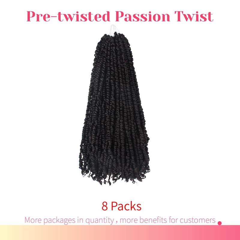 The BOHOBABE Pre-twisted Passion Twist Crochet Hair 18 Inch Long Pre-looped Crochet Passion Twist Braiding Hair 8 Packs Soft Bohemian Twists (1) 1(Jet Black) - thewildfolk The BOHOBABE Pre-twisted Passion Twist Crochet Hair 18 Inch Long Pre-looped Crochet Passion Twist Braiding Hair 8 Packs Soft Bohemian Twists (1) 1(Jet Black)
