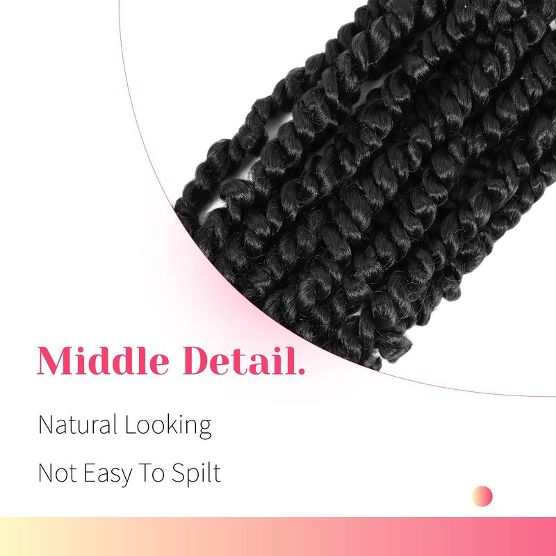 The BOHOBABE Pre-twisted Passion Twist Crochet Hair 18 Inch Long Pre-looped Crochet Passion Twist Braiding Hair 8 Packs Soft Bohemian Twists (1) 1(Jet Black) - thewildfolk The BOHOBABE Pre-twisted Passion Twist Crochet Hair 18 Inch Long Pre-looped Crochet Passion Twist Braiding Hair 8 Packs Soft Bohemian Twists (1) 1(Jet Black)
