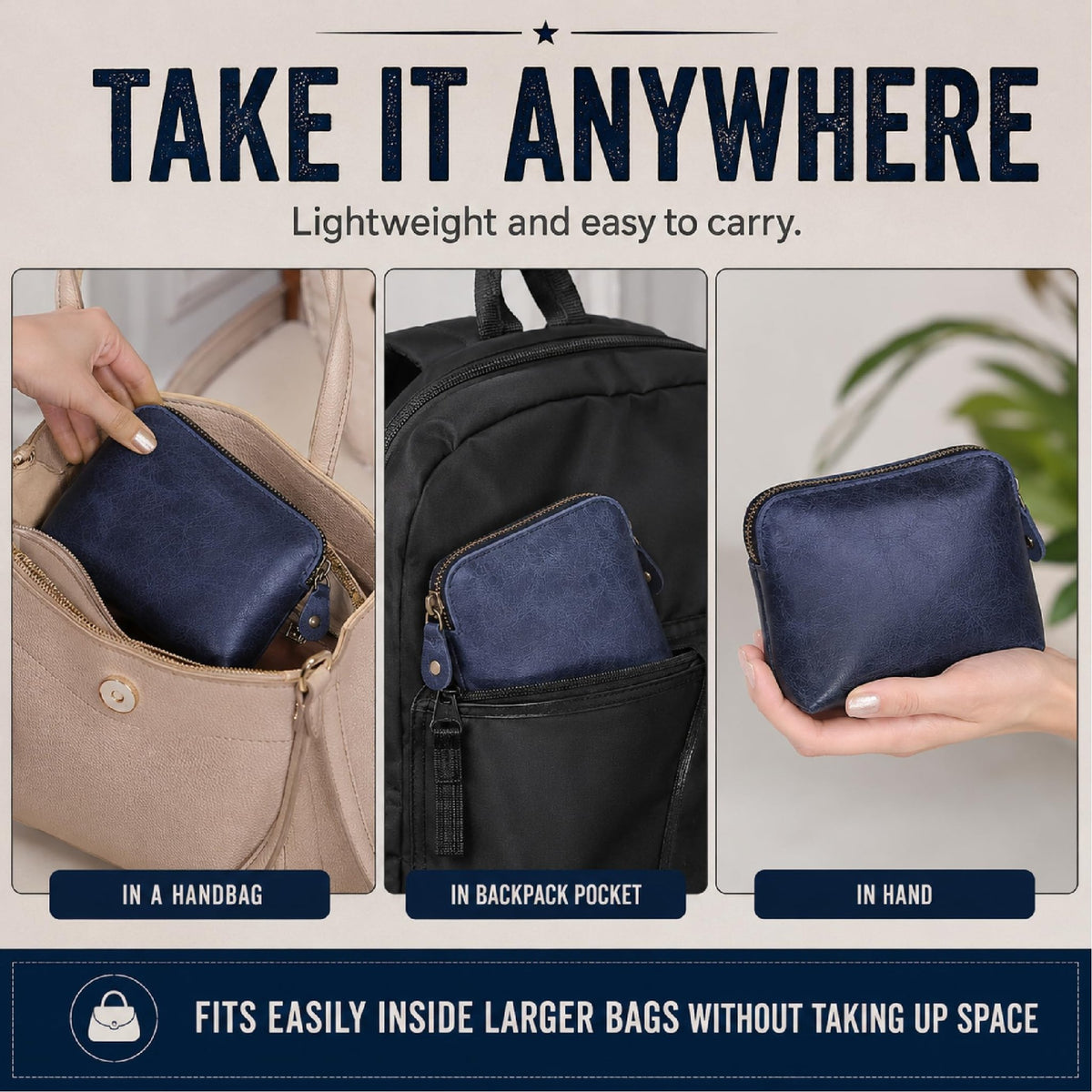 TheAntiq Full Grain Leather Cosmetic Bag – Zippered Makeup Pouch for Women, Small Travel Toiletry & Organizer Pouch for Purse, Premium Handmade Leather (5 × 4 × 2.5 in) - thewildfolk TheAntiq Full Grain Leather Cosmetic Bag – Zippered Makeup Pouch for Women, Small Travel Toiletry & Organizer Pouch for Purse, Premium Handmade Leather (5 × 4 × 2.5 in)