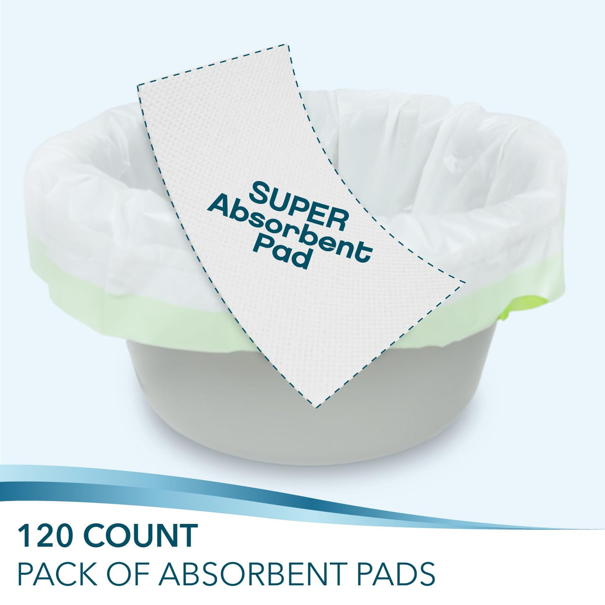 TidyCare Disposable Bedside Commode Pads for Adult Portable Toilet Chair Bucket and Bedpan | Value Pack of 120 Commode Pads | Universal Fit Absorbent Pads for Home Medical Care - thewildfolk TidyCare Disposable Bedside Commode Pads for Adult Portable Toilet Chair Bucket and Bedpan | Value Pack of 120 Commode Pads | Universal Fit Absorbent Pads for Home Medical Care