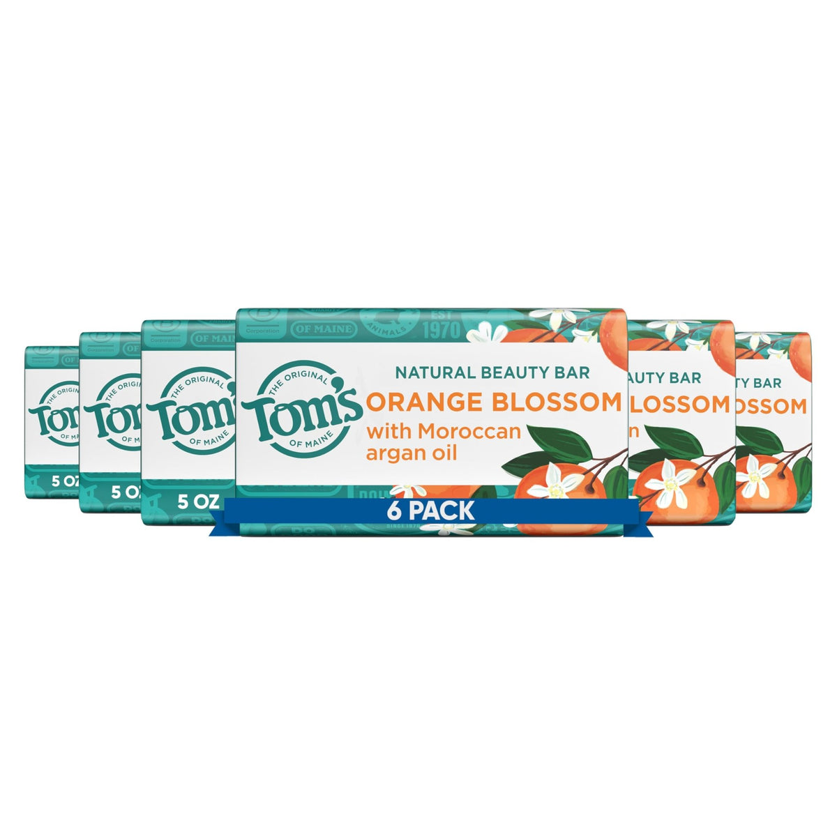 Tom's of Maine Natural Beauty Bar Soap, Orange Blossom, 5 oz Bar (6 Pack) - thewildfolk Tom's of Maine Natural Beauty Bar Soap, Orange Blossom, 5 oz Bar (6 Pack)