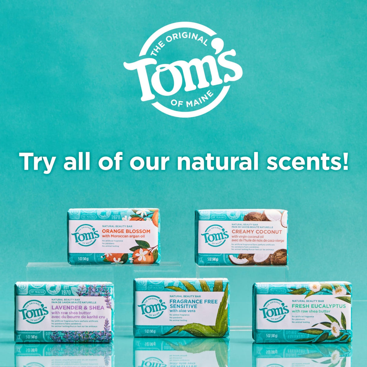 Tom's of Maine Natural Beauty Bar Soap, Orange Blossom, 5 oz Bar (6 Pack) - thewildfolk Tom's of Maine Natural Beauty Bar Soap, Orange Blossom, 5 oz Bar (6 Pack)