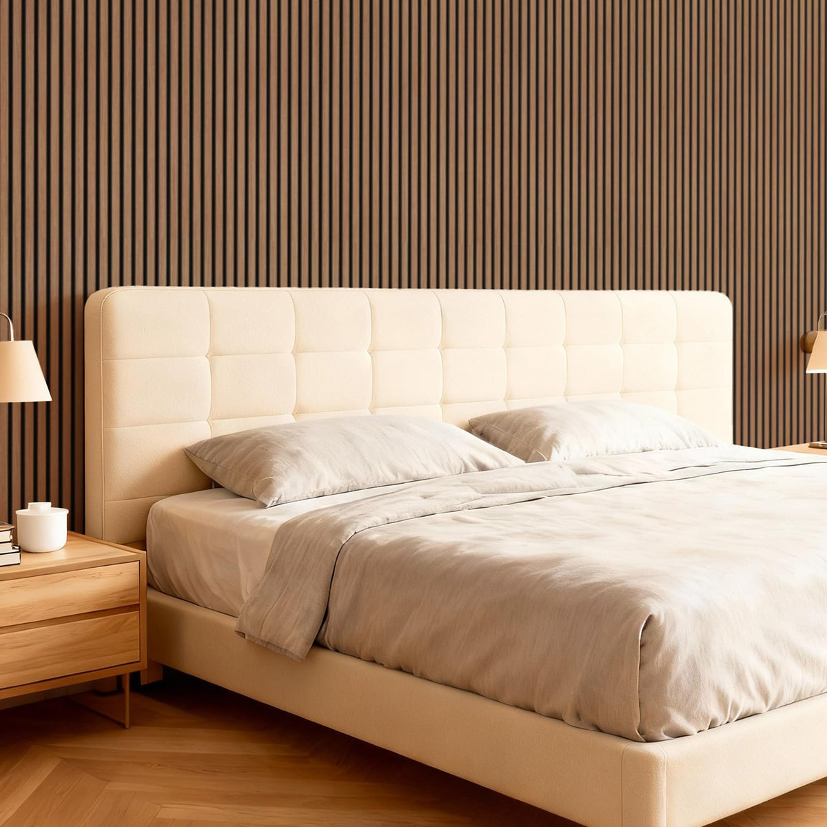 TONOR Wood Slatwall Panels, 4 Pack 47.2" x 23.6"/ 120 x60cm(31ft²) Acoustic Wall Panels, Wood Slat Acoustic Panels for Noise Cancelling and Home Decor, Living Room, Bedroom, Office, Room Decor, Walnut - thewildfolk TONOR Wood Slatwall Panels, 4 Pack 47.2" x 23.6"/ 120 x60cm(31ft²) Acoustic Wall Panels, Wood Slat Acoustic Panels for Noise Cancelling and Home Decor, Living Room, Bedroom, Office, Room Decor, Walnut