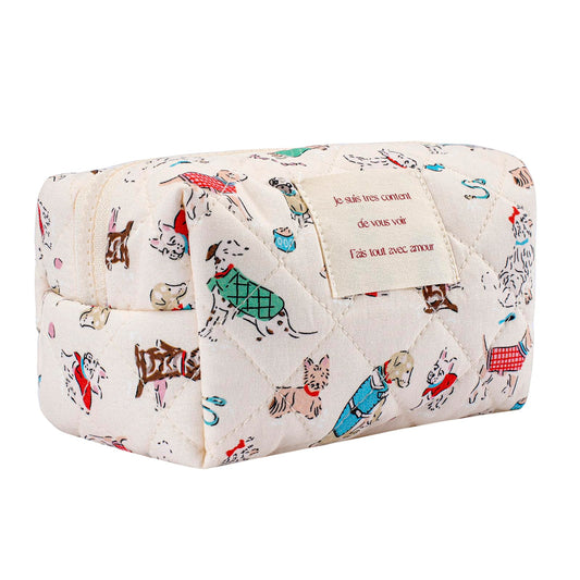 uekeboag Cute Small Quilted Cotton Makeup Pouch for Women(05Puppy) - thewildfolk uekeboag Cute Small Quilted Cotton Makeup Pouch for Women(05Puppy)