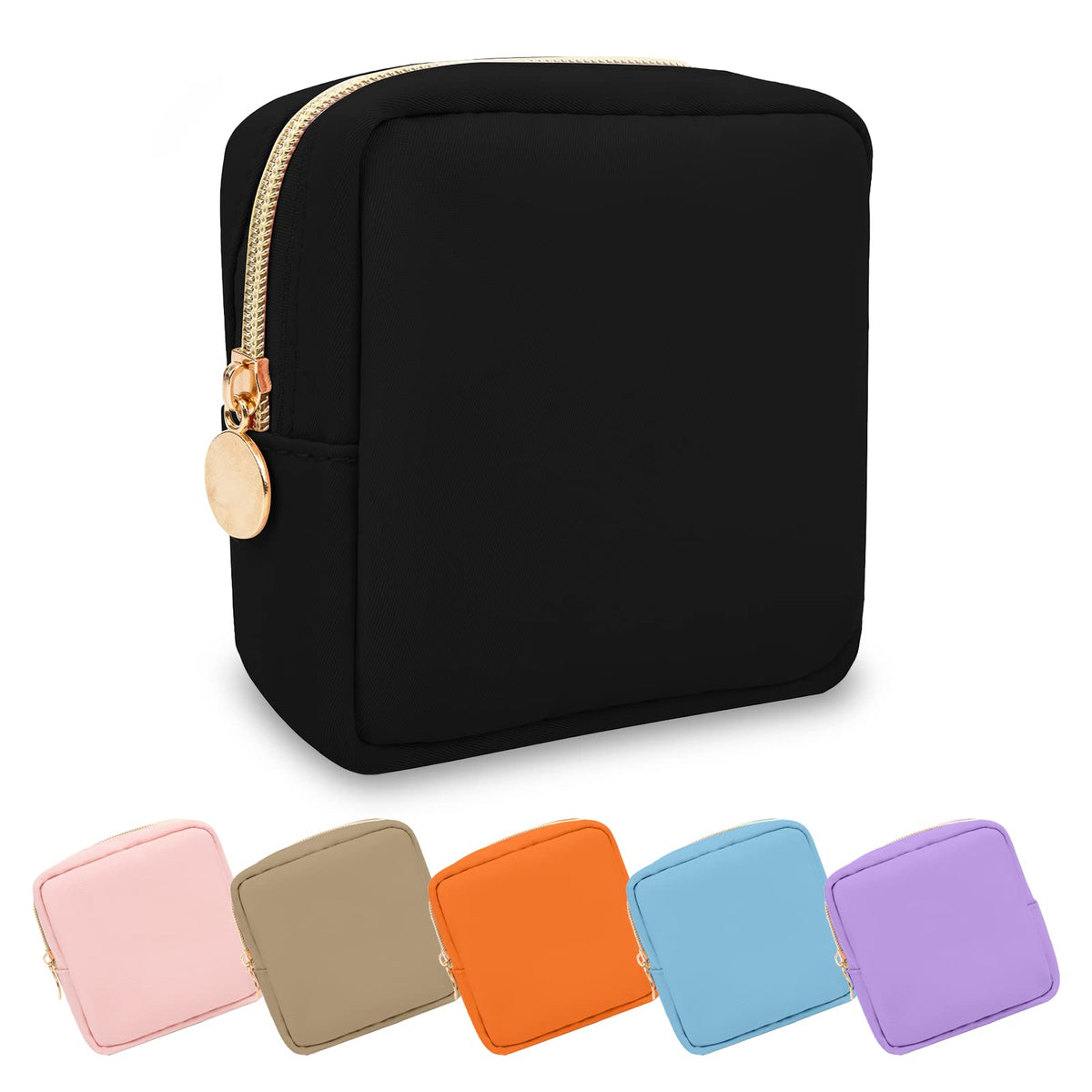 UIXIZQ Waterproof Mini Makeup Bag for Purse,Small Cosmetic Pouch Nylon Travel Toiletry Organizers Bag for Women Girls,Cute Zipper Preppy Coin Purse for Work(Mini-Black) - thewildfolk UIXIZQ Waterproof Mini Makeup Bag for Purse,Small Cosmetic Pouch Nylon Travel Toiletry Organizers Bag for Women Girls,Cute Zipper Preppy Coin Purse for Work(Mini-Black)