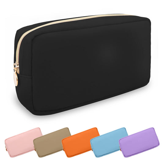 UIXIZQ Waterproof Small Makeup Pouch for Purse,Nylon Travel Toiletry Storage Pouch Cute Preppy Cosmetic Bag for Women Girl,Waterproof Makeup Organizer Skincare Bag Purse with Zipper(Small-Black) - thewildfolk UIXIZQ Waterproof Small Makeup Pouch for Purse,Nylon Travel Toiletry Storage Pouch Cute Preppy Cosmetic Bag for Women Girl,Waterproof Makeup Organizer Skincare Bag Purse with Zipper(Small-Black)