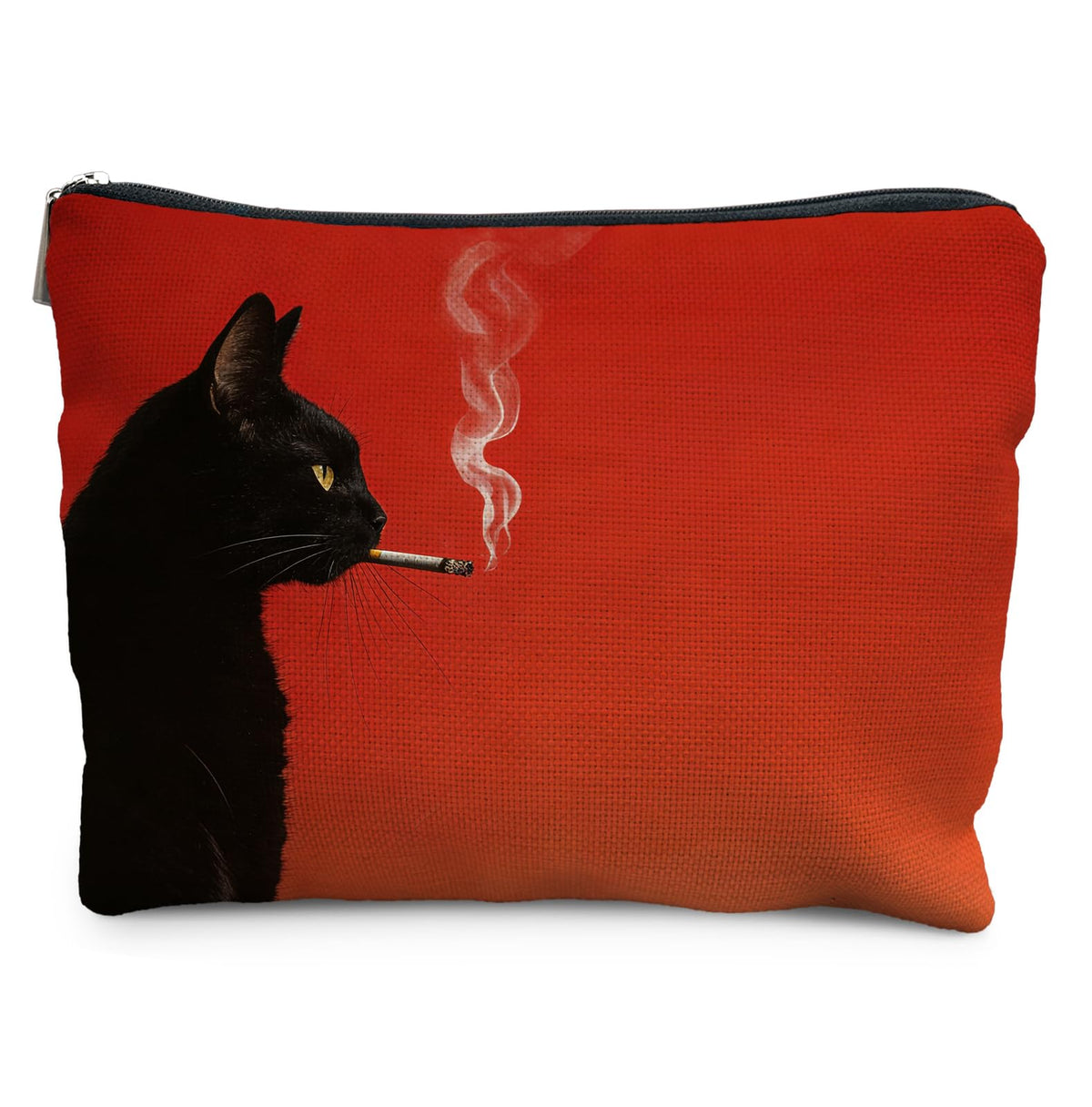 UNCDLV Funny Black Cat Makeup Bag Cosmetic for Women, Cat Lovers Gifts, Whimsical Quirky Smoking Black Kitten Portable Zipper Makeup Pouch Travel Toiletry Bags - thewildfolk UNCDLV Funny Black Cat Makeup Bag Cosmetic for Women, Cat Lovers Gifts, Whimsical Quirky Smoking Black Kitten Portable Zipper Makeup Pouch Travel Toiletry Bags