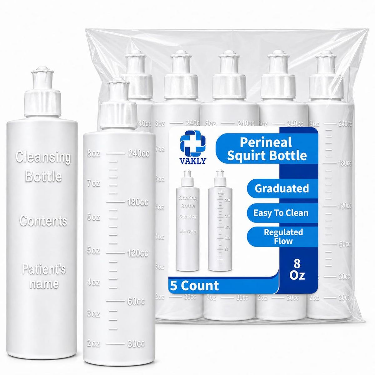 Vakly Perineal Bottle 8 oz, Postpartum Squirt Bottle with Graduations - thewildfolk Vakly Perineal Bottle 8 oz, Postpartum Squirt Bottle with Graduations