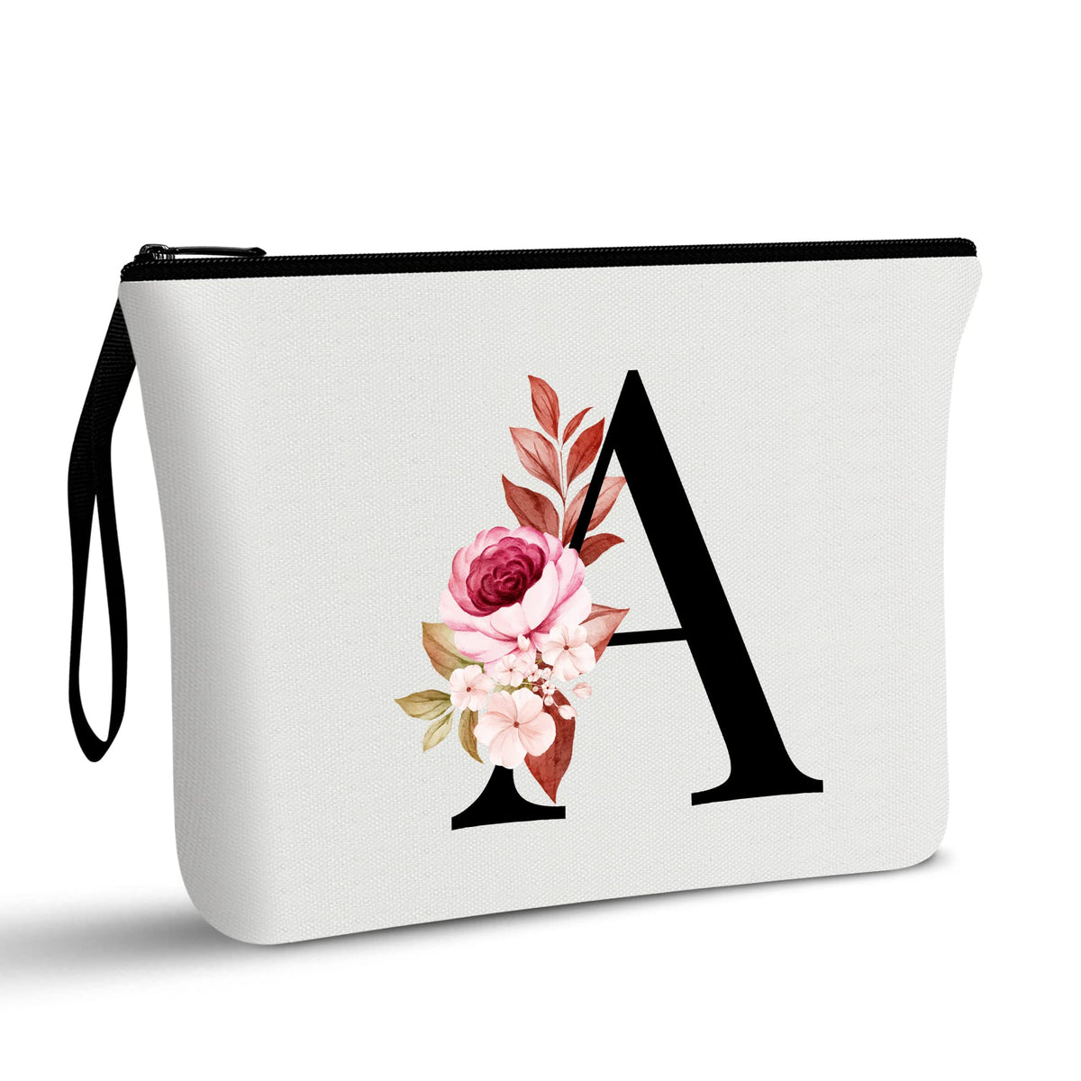Vavabox A-Z Personalized Makeup Bag, Birthday Gifts for Women Mom, Gifts for Best Friend, Bride Bridesmaid Cosmetic bag (A, 01-White) - thewildfolk Vavabox A-Z Personalized Makeup Bag, Birthday Gifts for Women Mom, Gifts for Best Friend, Bride Bridesmaid Cosmetic bag (A, 01-White)
