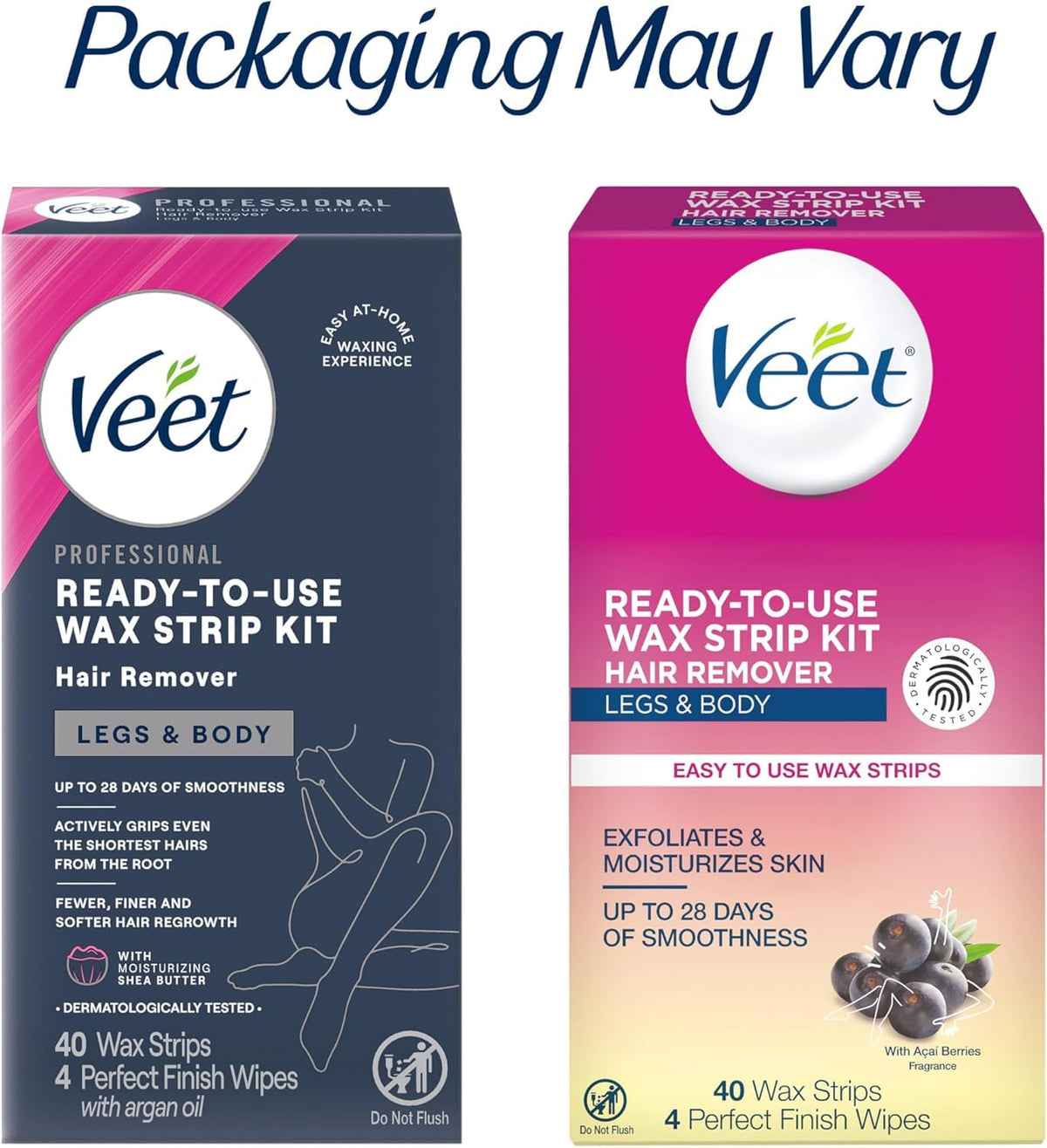 VEET Ready-To-Use Waxing Kit For Women, Wax Strips For Body Hair Removal, Wax Kit For Legs and Body, Personal Care Product, Hair Remover, 40ct Waxing Strips, 4ct Body Wipes (Pack of 3) - thewildfolk VEET Ready-To-Use Waxing Kit For Women, Wax Strips For Body Hair Removal, Wax Kit For Legs and Body, Personal Care Product, Hair Remover, 40ct Waxing Strips, 4ct Body Wipes (Pack of 3)