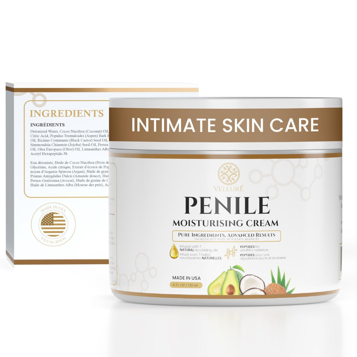 Velluré Penile Cream Men's Intimate Moisturizer & Genital Skin Care, 4oz - thewildfolk Velluré Penile Cream Men's Intimate Moisturizer & Genital Skin Care, 4oz