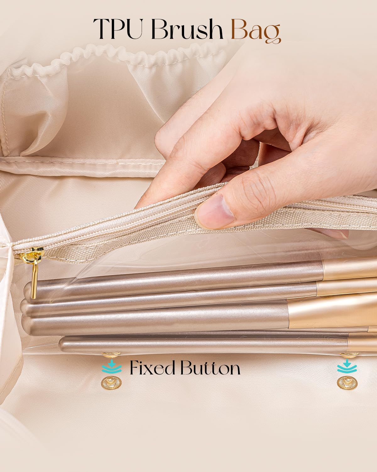 VLANDO Travel Makeup Bag with 180°Opening, Women Toiletry Case,Toffee - thewildfolk VLANDO Travel Makeup Bag with 180°Opening, Women Toiletry Case,Toffee