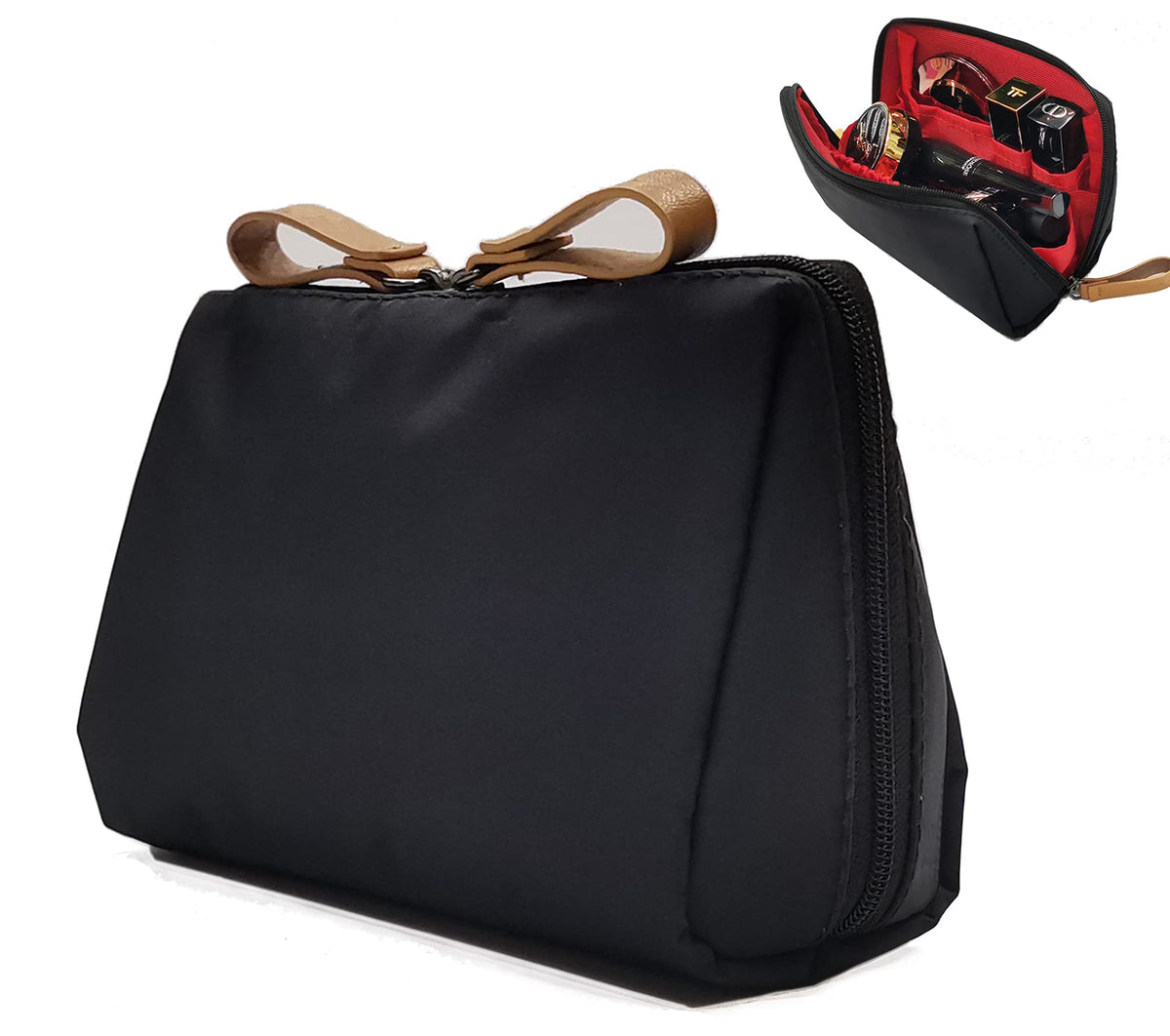Vviitop Small Makeup Bag for Purse, Makeup Pouch Small Cosmetic Bag Mini Portable Handbag for Women and Girls (Black) - thewildfolk Vviitop Small Makeup Bag for Purse, Makeup Pouch Small Cosmetic Bag Mini Portable Handbag for Women and Girls (Black)