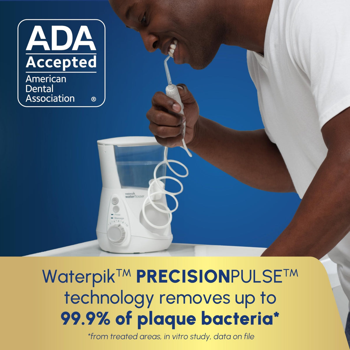 Waterpik Aquarius Countertop Water Flosser with 10 Settings, 7 Tips, White - thewildfolk Waterpik Aquarius Countertop Water Flosser with 10 Settings, 7 Tips, White