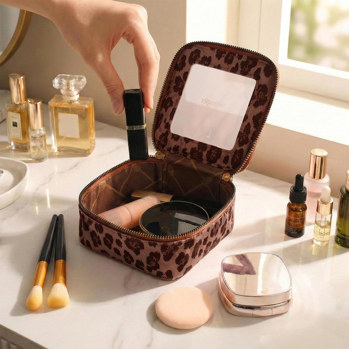 Wrangler Mini Clear Makeup Bag Organizer Travel Toiletry Bag for Women - thewildfolk Wrangler Mini Clear Makeup Bag Organizer Travel Toiletry Bag for Women