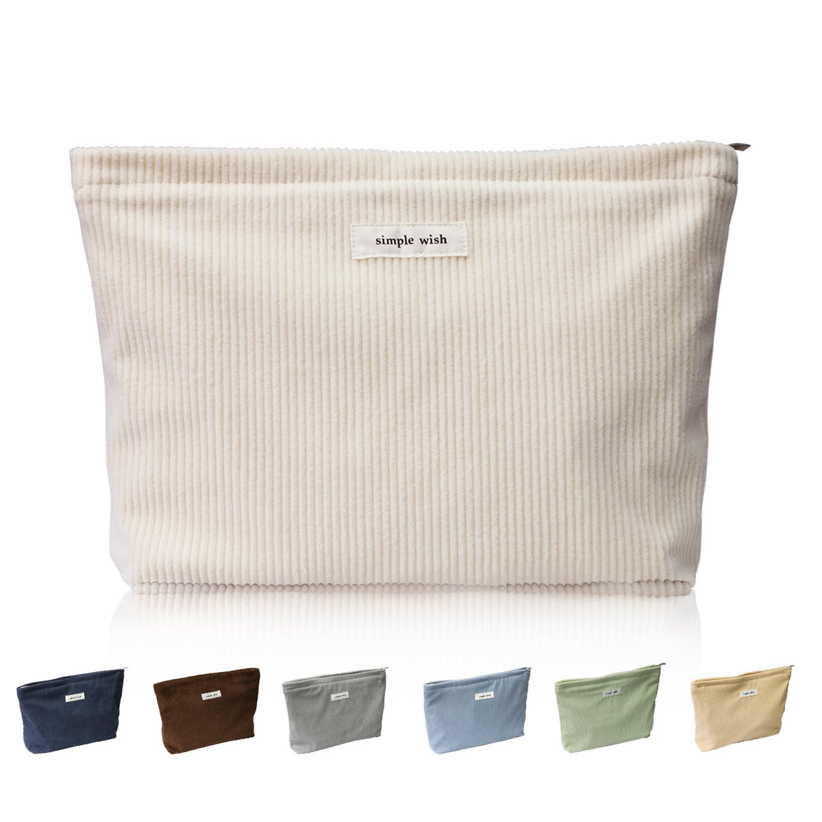 Wudygirl Makeup Bag for Women Travel Cosmetic Bag 10.5"x7.5" Beige - thewildfolk Wudygirl Makeup Bag for Women Travel Cosmetic Bag 10.5"x7.5" Beige