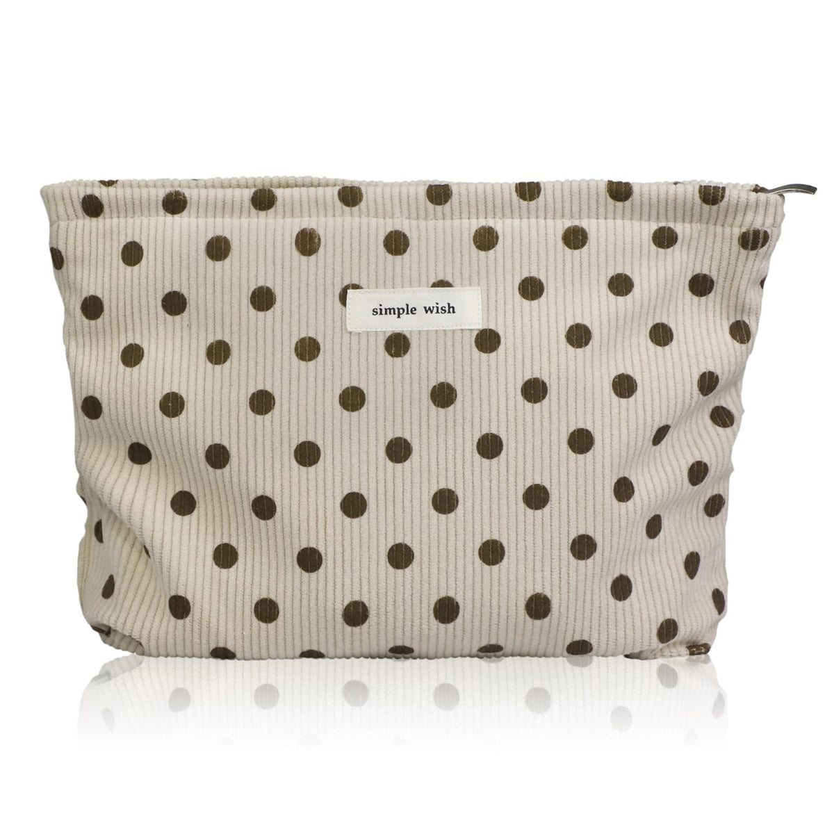 Wudygirl Makeup Bag for Women Travel Cosmetic Bag 10.5"x7.5" Beige Dot - thewildfolk Wudygirl Makeup Bag for Women Travel Cosmetic Bag 10.5"x7.5" Beige Dot