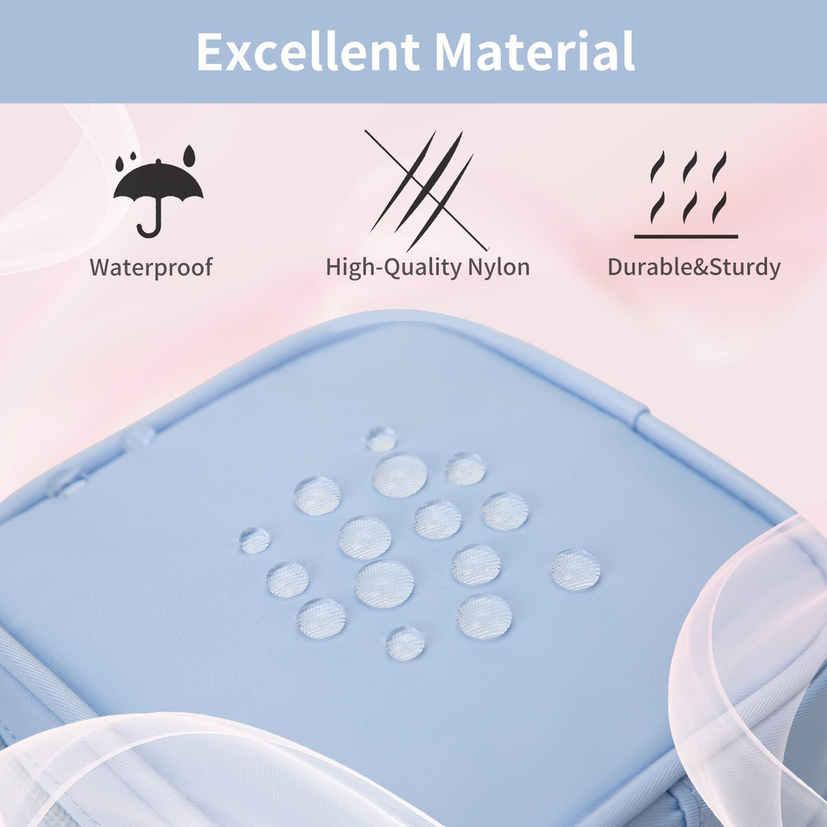 XIAOLER Small Makeup Pouch, Double Zipper Cosmetic Bag, Travel Makeup Bag, Cute Makeup Bag for Purse, Mini Toiletry Bag (blue) - thewildfolk XIAOLER Small Makeup Pouch, Double Zipper Cosmetic Bag, Travel Makeup Bag, Cute Makeup Bag for Purse, Mini Toiletry Bag (blue)