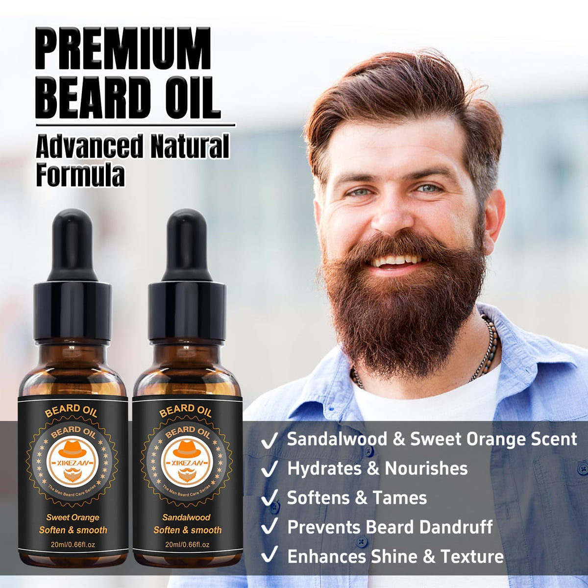 XIKEZAN Beard Kit Gifts for Men Grooming/Care-Soften,Soothe Beard GoodScent - thewildfolk XIKEZAN Beard Kit Gifts for Men Grooming/Care-Soften,Soothe Beard GoodScent