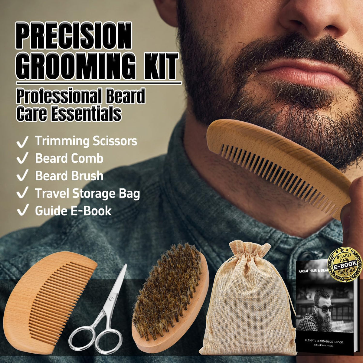 XIKEZAN Beard Kit Gifts for Men Grooming/Care-Soften,Soothe Beard GoodScent - thewildfolk XIKEZAN Beard Kit Gifts for Men Grooming/Care-Soften,Soothe Beard GoodScent