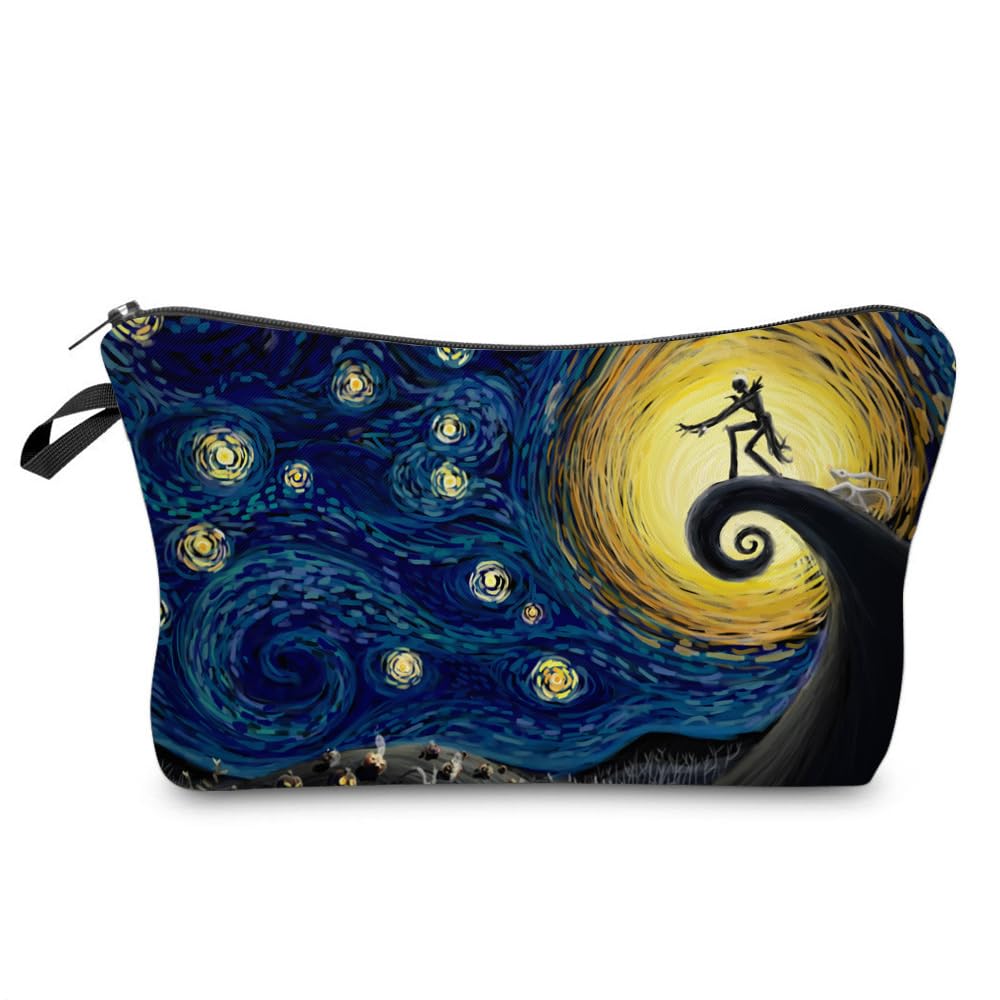 Yindess Night Before Christmas Gift Small Makeup Bag, Waterproof Polyester Cosmetic Pouch for Women, Lightweight Zipper Organizer for Purse and Travel,Nightmare Gift - thewildfolk Yindess Night Before Christmas Gift Small Makeup Bag, Waterproof Polyester Cosmetic Pouch for Women, Lightweight Zipper Organizer for Purse and Travel,Nightmare Gift