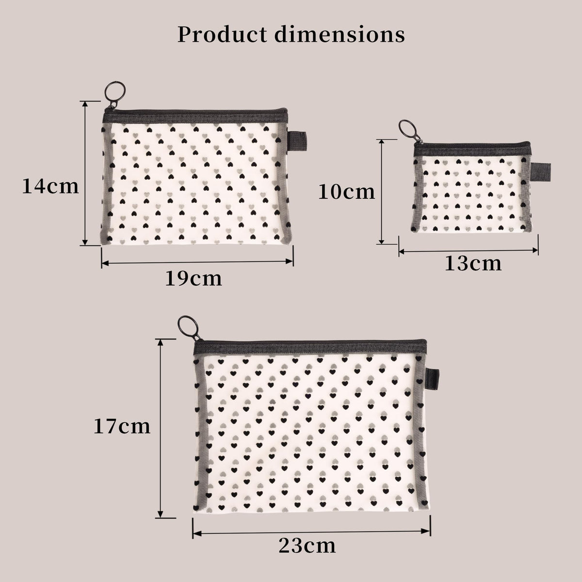 Ymcafmo 6-Piece Heart Printed Mesh Makeup Bag Set – Small Pouches for Purse, Mesh Pouch, Pouches for Inside Purse, Pouch for Bags with Zipper（Beige） - thewildfolk Ymcafmo 6-Piece Heart Printed Mesh Makeup Bag Set – Small Pouches for Purse, Mesh Pouch, Pouches for Inside Purse, Pouch for Bags with Zipper（Beige）