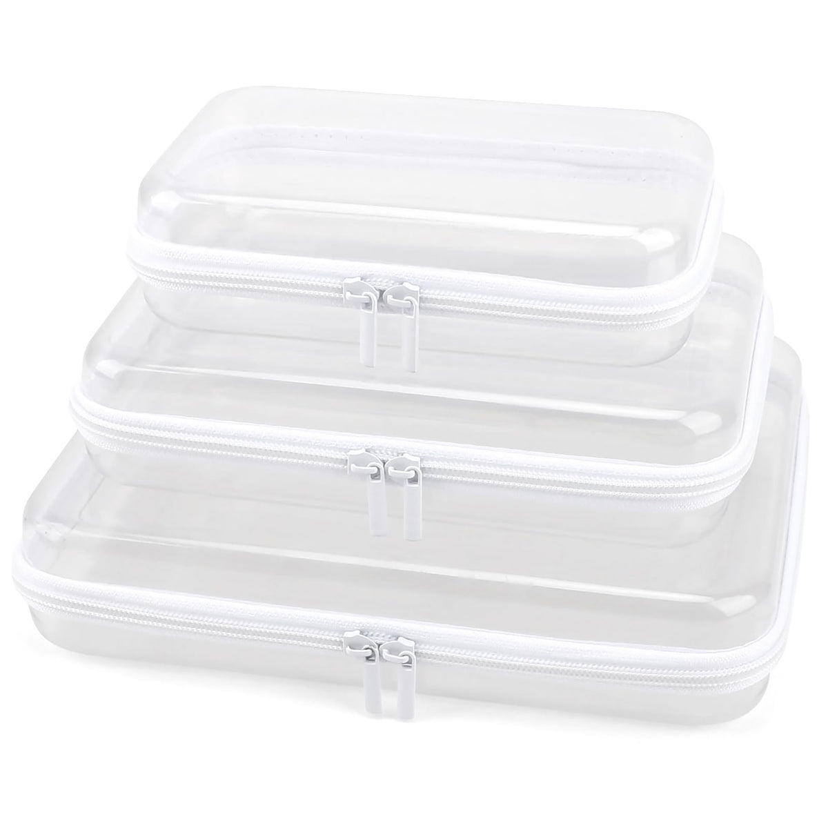 YOPCDJ 3 Pack Clear Hard Shell Zipper Case, Clear Zipper Pouches Waterproof Makeup Organizer & Travel Toiletry Bag, Diaper Bag Organizing Pouches, Plastic Pouch for Office Home Storage, LMS - thewildfolk YOPCDJ 3 Pack Clear Hard Shell Zipper Case, Clear Zipper Pouches Waterproof Makeup Organizer & Travel Toiletry Bag, Diaper Bag Organizing Pouches, Plastic Pouch for Office Home Storage, LMS