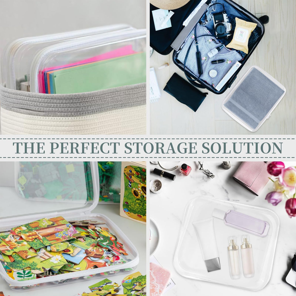 YOPCDJ 3 Pack Clear Hard Shell Zipper Case, Clear Zipper Pouches,Diaper Bag Organizer Pouches,Waterproof Makeup Organizer & Travel Toiletry Bag, Plastic Pouch for Office Home Storage, Large Size - thewildfolk YOPCDJ 3 Pack Clear Hard Shell Zipper Case, Clear Zipper Pouches,Diaper Bag Organizer Pouches,Waterproof Makeup Organizer & Travel Toiletry Bag, Plastic Pouch for Office Home Storage, Large Size