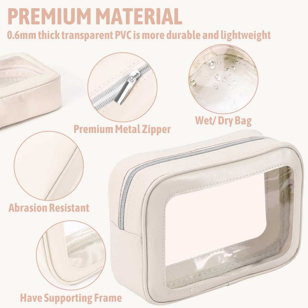 YOPCDJ 5PCS Diaper Bag Organizer Pouch Set, TSA Approved Toiletry Bag，Clear Waterproof TPU Makeup Bag Set Travel Organizer Bags for Women and Kids - thewildfolk YOPCDJ 5PCS Diaper Bag Organizer Pouch Set, TSA Approved Toiletry Bag，Clear Waterproof TPU Makeup Bag Set Travel Organizer Bags for Women and Kids