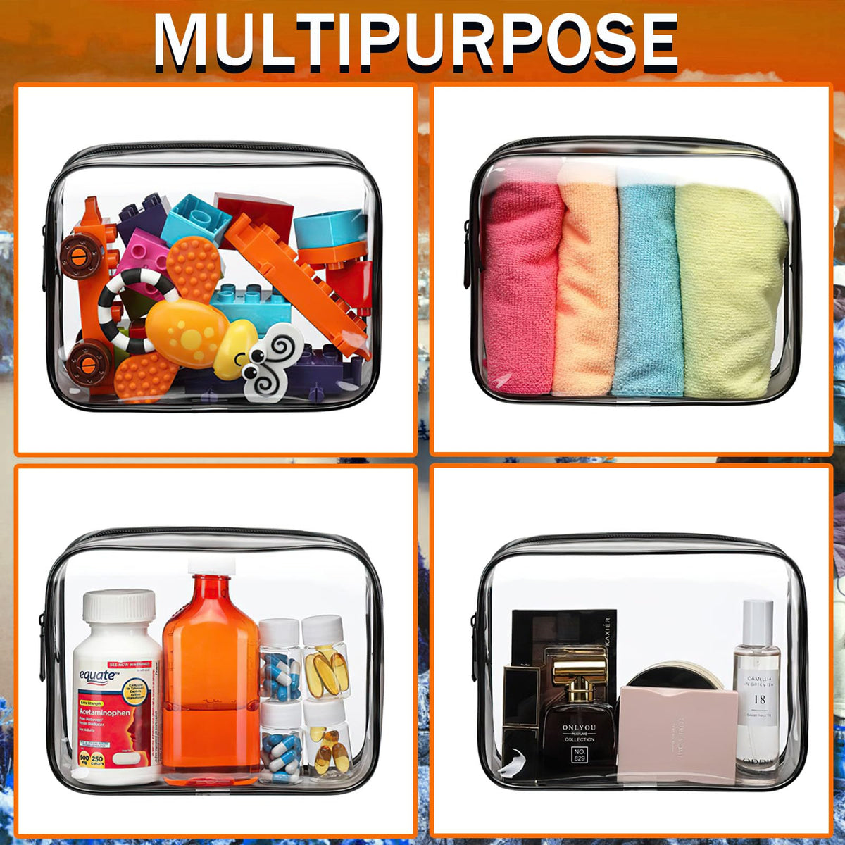 YOQIVEXU 6 Pieces Clear Cosmetics Bag Bulk, TSA Approved Toiletry Bag for Travel, Zippered Clear Pouch Cosmetic Makeup Bag Waterproof Vinyl Plastic Organizer Case for Vacation Bathroom (Large) - thewildfolk YOQIVEXU 6 Pieces Clear Cosmetics Bag Bulk, TSA Approved Toiletry Bag for Travel, Zippered Clear Pouch Cosmetic Makeup Bag Waterproof Vinyl Plastic Organizer Case for Vacation Bathroom (Large)