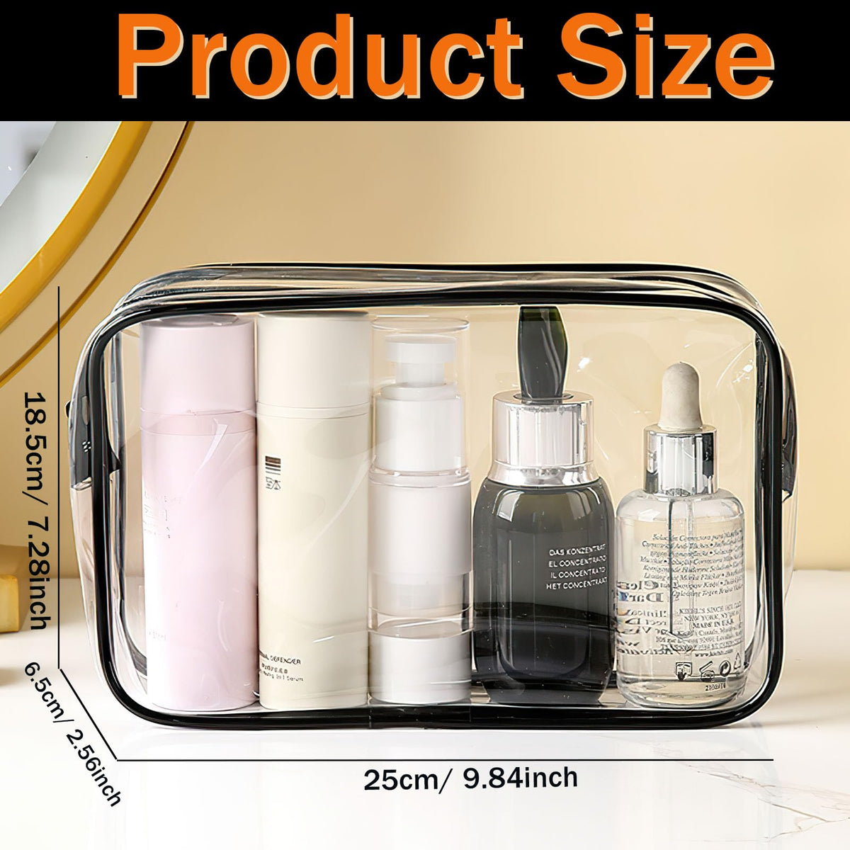 YOQIVEXU 6 Pieces Clear Cosmetics Bag Bulk, TSA Approved Toiletry Bag for Travel, Zippered Clear Pouch Cosmetic Makeup Bag Waterproof Vinyl Plastic Organizer Case for Vacation Bathroom (Large) - thewildfolk YOQIVEXU 6 Pieces Clear Cosmetics Bag Bulk, TSA Approved Toiletry Bag for Travel, Zippered Clear Pouch Cosmetic Makeup Bag Waterproof Vinyl Plastic Organizer Case for Vacation Bathroom (Large)