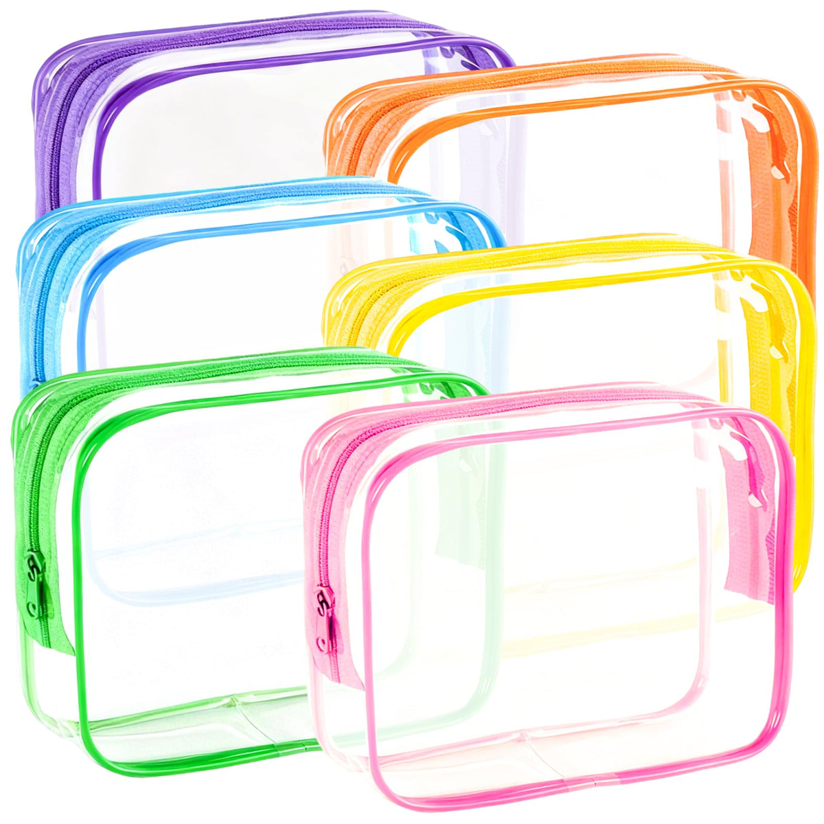 YOQIVEXU 6 Pieces Clear Makeup Bags Bulk, TSA Approved Toiletry Bag Clear Cosmetic Toiletries Pouch with Zipper, Waterproof Vinyl Plastic Organizer Case for for Women Carry-on Travel Essentials - thewildfolk YOQIVEXU 6 Pieces Clear Makeup Bags Bulk, TSA Approved Toiletry Bag Clear Cosmetic Toiletries Pouch with Zipper, Waterproof Vinyl Plastic Organizer Case for for Women Carry-on Travel Essentials