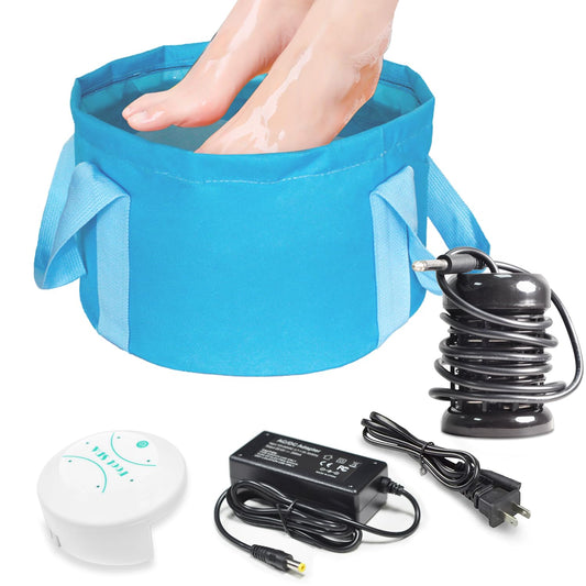 YoTmake Ionic Detox Foot Bath SPA Machine, Ionic Cleanse Detox Foot Bath Spa Machine with Blue Bucket for Health Care Personal Home Travel - thewildfolk YoTmake Ionic Detox Foot Bath SPA Machine, Ionic Cleanse Detox Foot Bath Spa Machine with Blue Bucket for Health Care Personal Home Travel