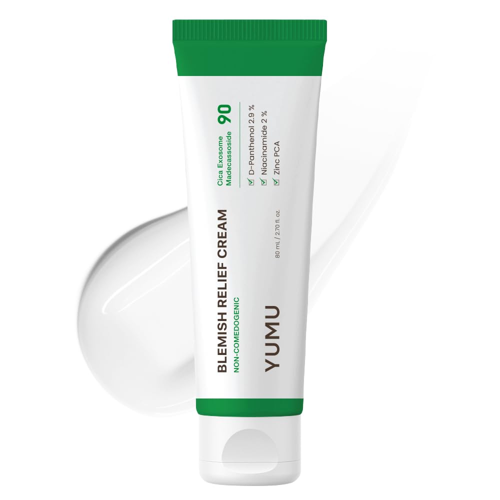 YUMU Cica Exosome Zinc Blemish Relief Cream, Face Moisturizer for Sensitive, Acne-Prone Skin, Lightweight, Breakouts, Barrier Repair, Hydration, Soothing, Oil-Free, Korean Skincare (80 ml/2.70 fl.oz.) - thewildfolk YUMU Cica Exosome Zinc Blemish Relief Cream, Face Moisturizer for Sensitive, Acne-Prone Skin, Lightweight, Breakouts, Barrier Repair, Hydration, Soothing, Oil-Free, Korean Skincare (80 ml/2.70 fl.oz.)