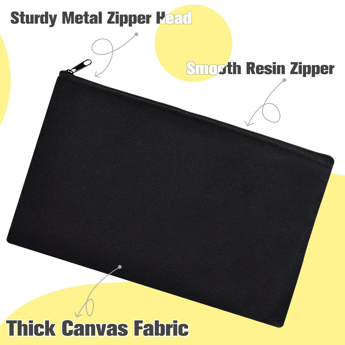 ZeeDix 8 Pack Small Canvas Zipper Pouch for Makeup Pencil Travel 8.3x5 In - thewildfolk ZeeDix 8 Pack Small Canvas Zipper Pouch for Makeup Pencil Travel 8.3x5 In